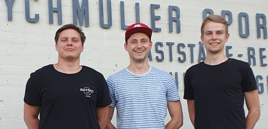 Maximilian Arnold, Lukas Hagmeier und Simon Thalhofer bilden das neue Trainer Team der M2