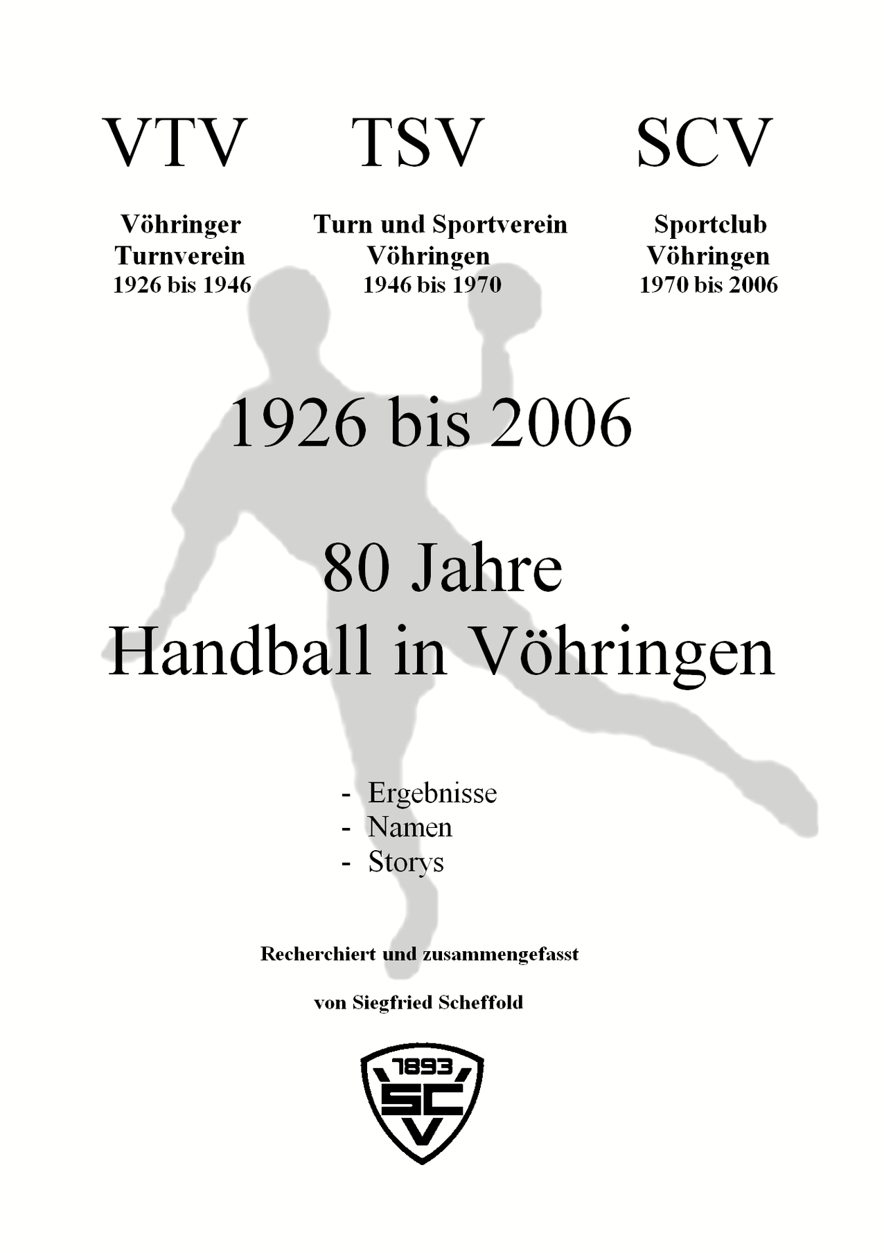 Titelblatt der Chronik zum 80-jährigen Jubiläum der Handballabteilung